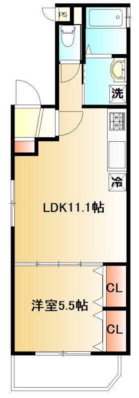 メルヴェーユ(1LDK/2階)の間取り写真