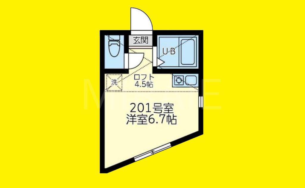 ユナイト大船ラ・ベル(ワンルーム/2階)の間取り写真