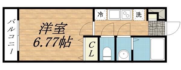 デパーチェ本町西(1K/3階)の間取り写真