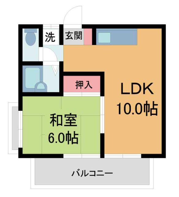 サンハイツ多田(2LDK/2階)の間取り写真