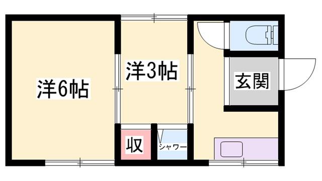 高砂市伊保3-13-5アパート(2K/2階)の間取り写真