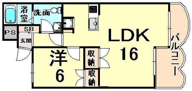 コナヴィレッジ(1LDK/6階)の間取り写真