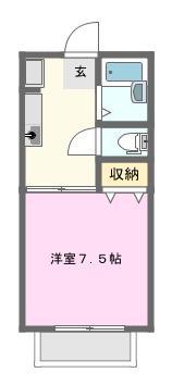 グリーンヴィラ(1K/2階)の間取り写真
