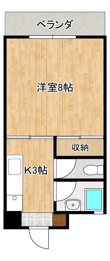 山本学園ビル(1K/3階)の間取り写真