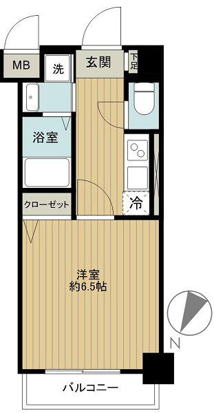 グリフィン横浜・桜木町参番館(1K/11階)の間取り写真