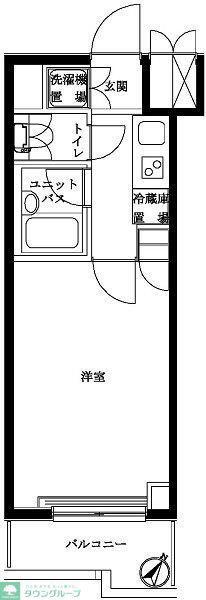 ルーブル多摩川参番館(1K/1階)の間取り写真