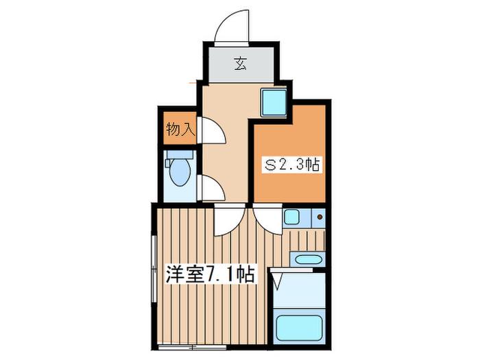 アイコート祖師ヶ谷大蔵(ワンルーム/1階)の間取り写真