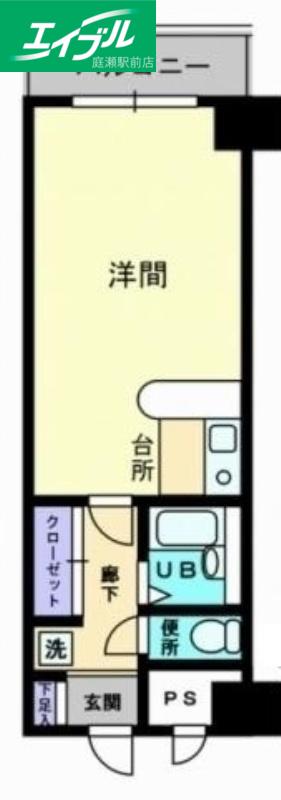 グレースタワー(ワンルーム/2階)の間取り写真