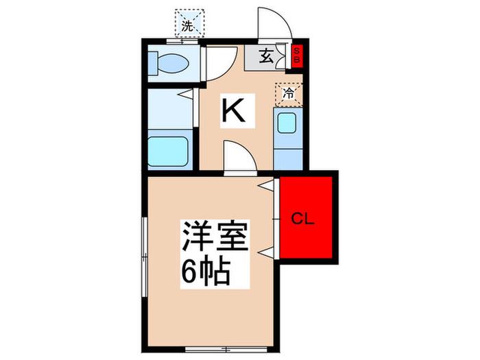 グリーンパレス(1K/2階)の間取り写真