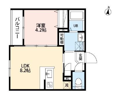 SOLARE 元町(1LDK/1階)の間取り写真