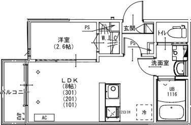 KEIAI RESIDENCE 日進(1LDK/1階)の間取り写真