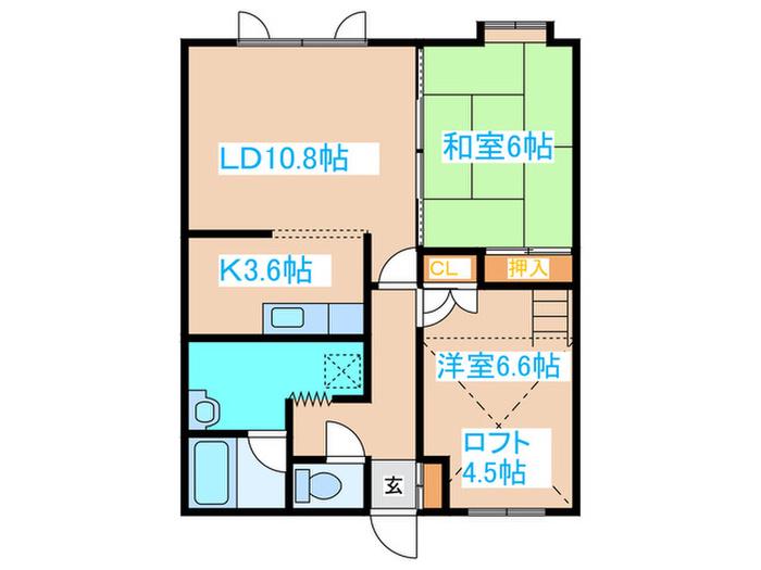 小田ビル美園ライラックハイツ(2LDK/3階)の間取り写真