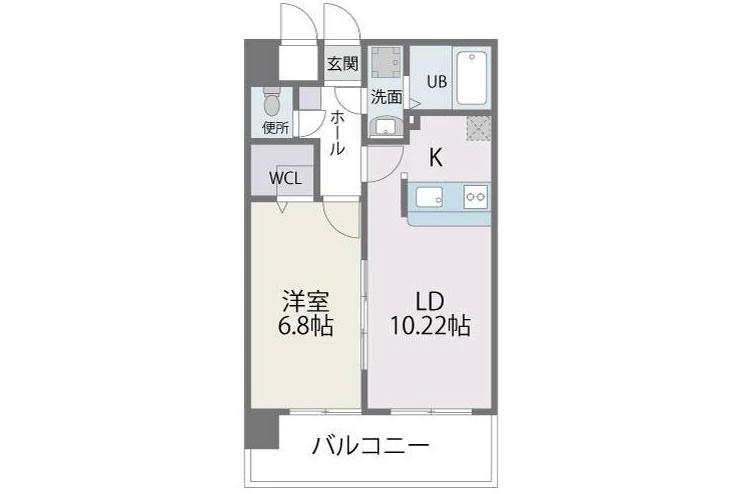 レジデンス20(1LDK/6階)の間取り写真