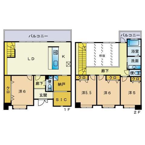ルネッサンス21千早(4LDK/13階)の間取り写真