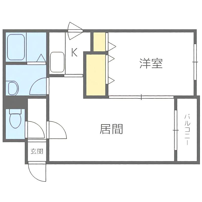 メーラ平岸(1LDK/4階)の間取り写真
