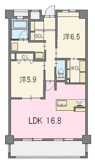 じゅうえーる(2LDK/2階)の間取り写真