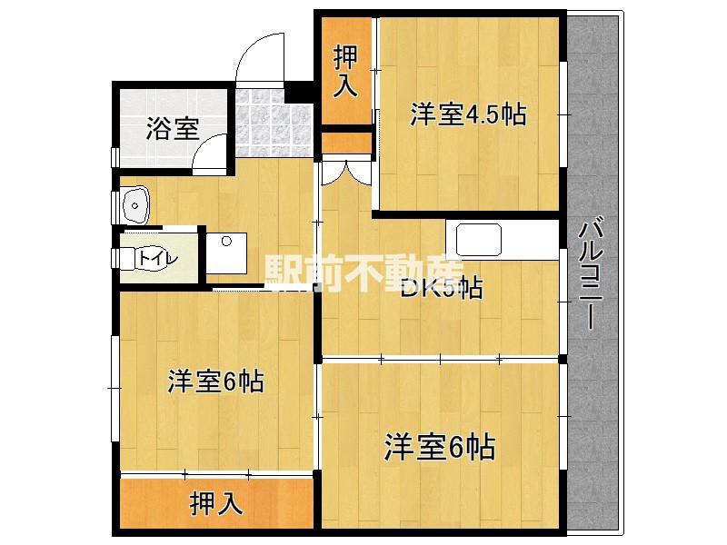 ビレッジハウス城島II(3DK/5階)の間取り写真