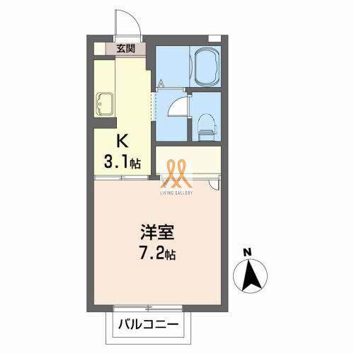 MANNHEIM ASAKA(1K/1階)の間取り写真