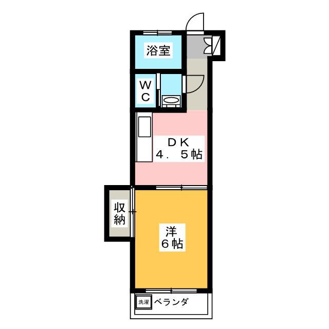 霞コーポ(1DK/3階)の間取り写真