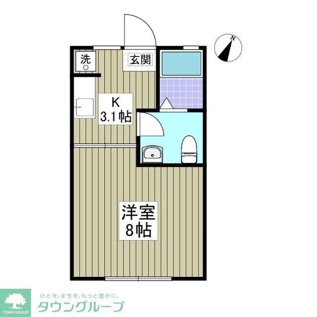 エコーハイツA(1K/1階)の間取り写真