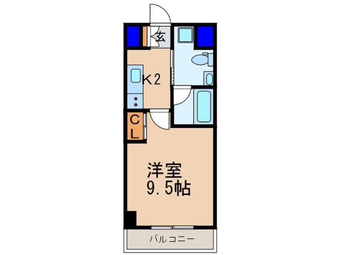 ティアラ京桃山(1K/2階)の間取り写真