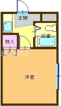 レジデンス中之池(1K/2階)の間取り写真