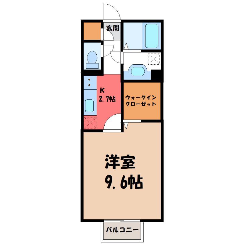 どんぐり3号(1K/2階)の間取り写真