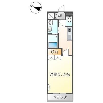ローズガーデン(1K/3階)の間取り写真