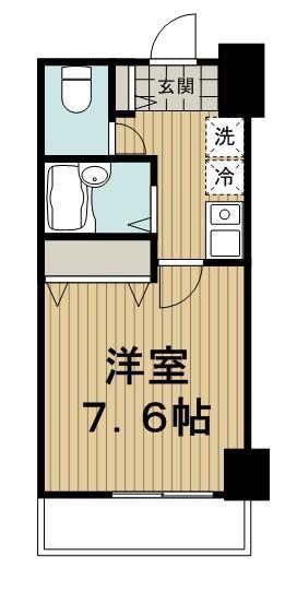 ヴェルト日本橋IIツヴァイト(1K/2階)の間取り写真