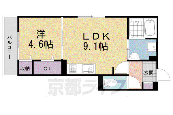 D-ROOM富野乾垣内(1LDK/1階)の間取り写真