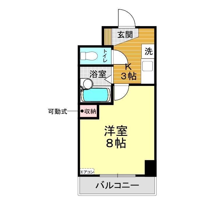 パラディアン一の宮(1K/3階)の間取り写真