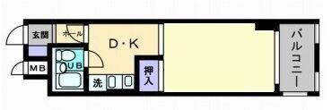 アルファエステート扇町(1DK/7階)の間取り写真