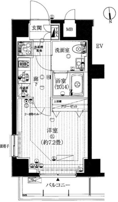 プレール・ドゥーク新御徒町(1K/3階)の間取り写真