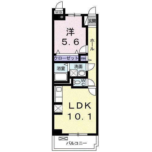 プラシード・レジデンス 鎌倉(1LDK/1階)の間取り写真