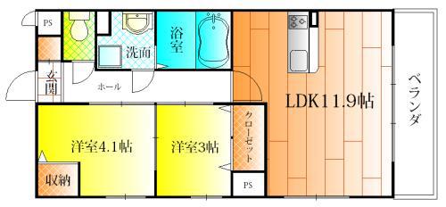セレーナ(2LDK/2階)の間取り写真