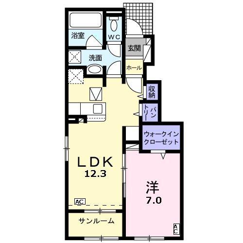 BONITO(1LDK/1階)の間取り写真