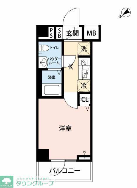 GENOVIA堀切菖蒲園(1K/2階)の間取り写真