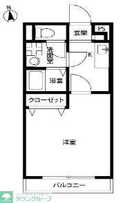 アムールグリーンヒルI(1K/2階)の間取り写真