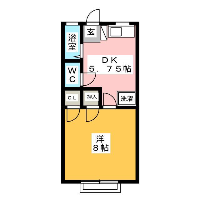 大里ハイツ(1DK/1階)の間取り写真