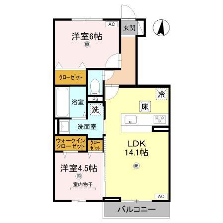 MAISONDEPINO(2LDK/1階)の間取り写真