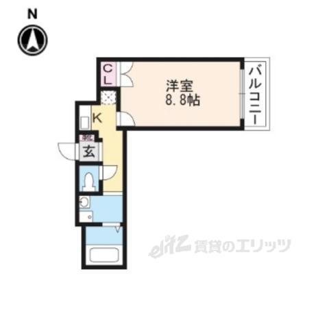CASA VERDE 高辻(1K/7階)の間取り写真