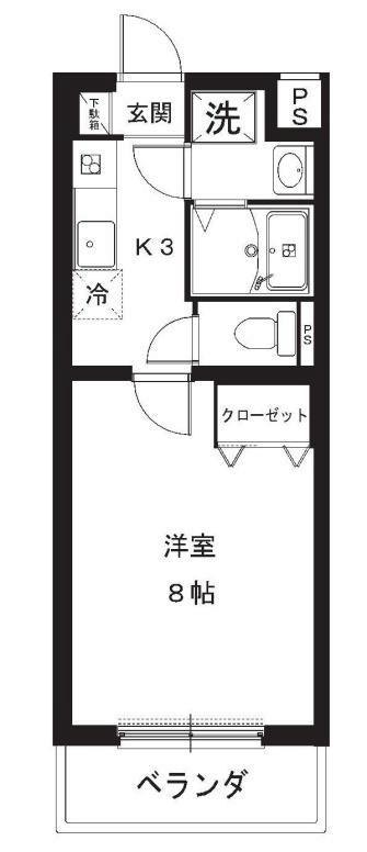 エレンシア(1K/3階)の間取り写真