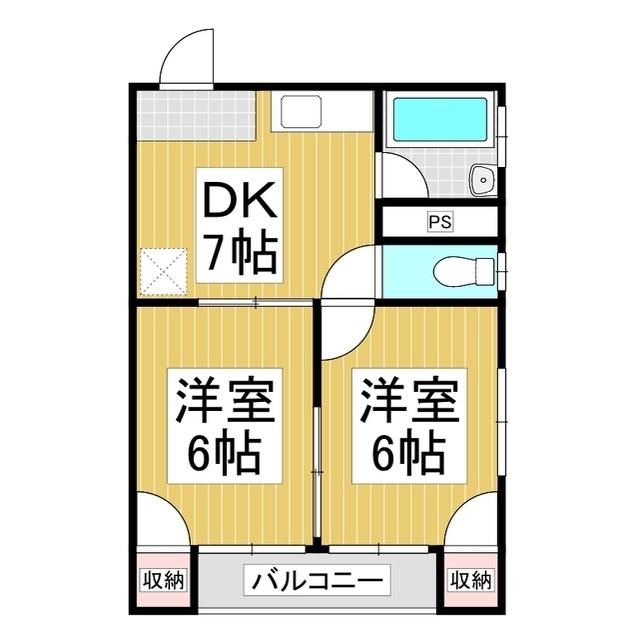 メゾンエソール(2DK/3階)の間取り写真
