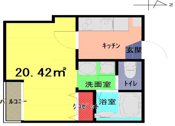 AILE大宮日進(1K/2階)の間取り写真