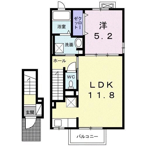 サニーガーデン(1LDK/2階)の間取り写真