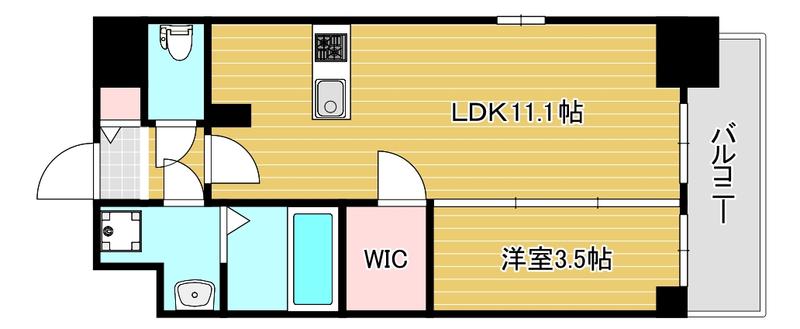 エスリード神戸レジデンス(1LDK/6階)の間取り写真