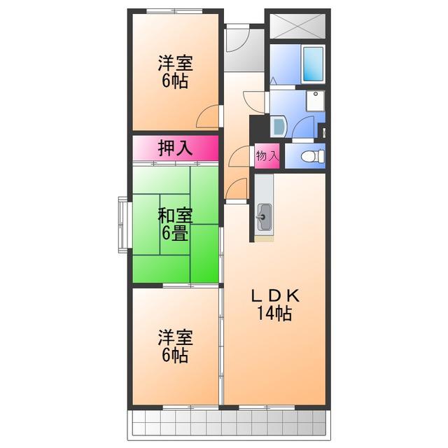 ラームズプラザ(3LDK/4階)の間取り写真
