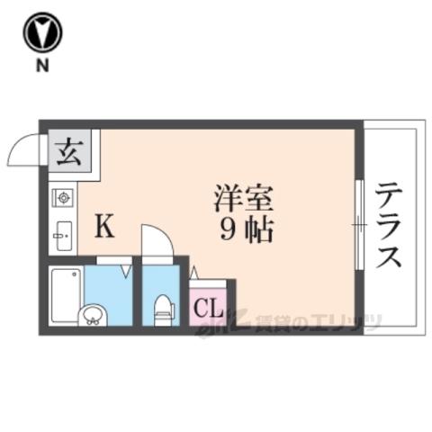 シャンテー三矢2(ワンルーム/1階)の間取り写真