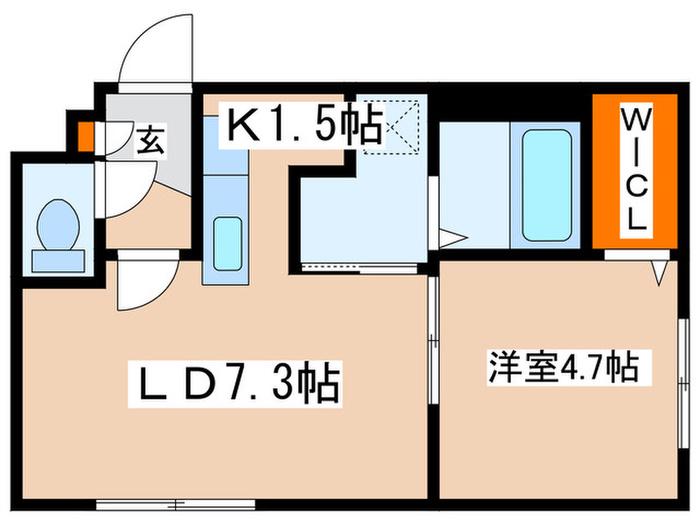 ラグジースペース南円山(1LDK/3階)の間取り写真