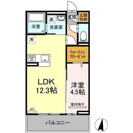 D-ROOM日の出(1LDK/2階)の間取り写真